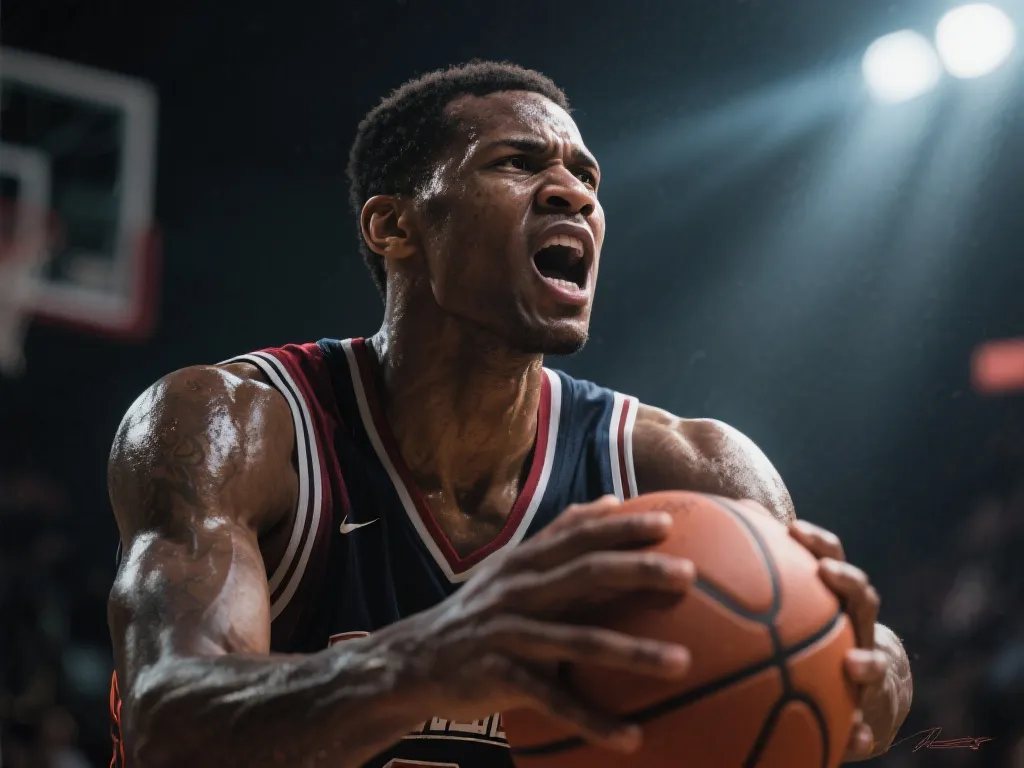 乔纳斯·瓦兰奇纳斯专注的比赛时刻